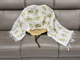 Handwoven Eco Print 100% Cotton Shawl - Limited Edition, Sustainable, Comfortable, Luxurious and Handmade Style S06