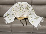 Handwoven Eco Print 100% Cotton Shawl - Limited Edition, Sustainable, Comfortable, Luxurious and Handmade Style L22
