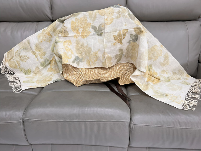 Handwoven Eco Print 100% Cotton Shawl - Limited Edition, Sustainable, Comfortable, Luxurious and Handmade Style 51