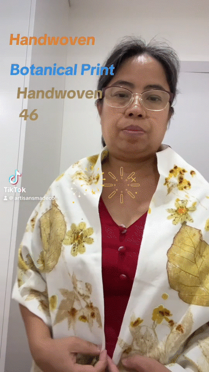 Handwoven Eco Print 100% Cotton Shawl - Limited Edition, Sustainable, Comfortable, Luxurious and Handmade Style 46