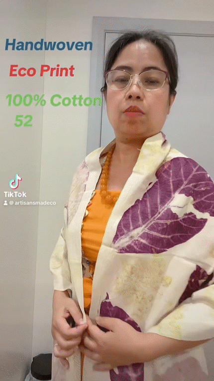 Handwoven Eco Print 100% Cotton Shawl - Limited Edition, Sustainable, Comfortable, Luxurious and Handmade Style 52