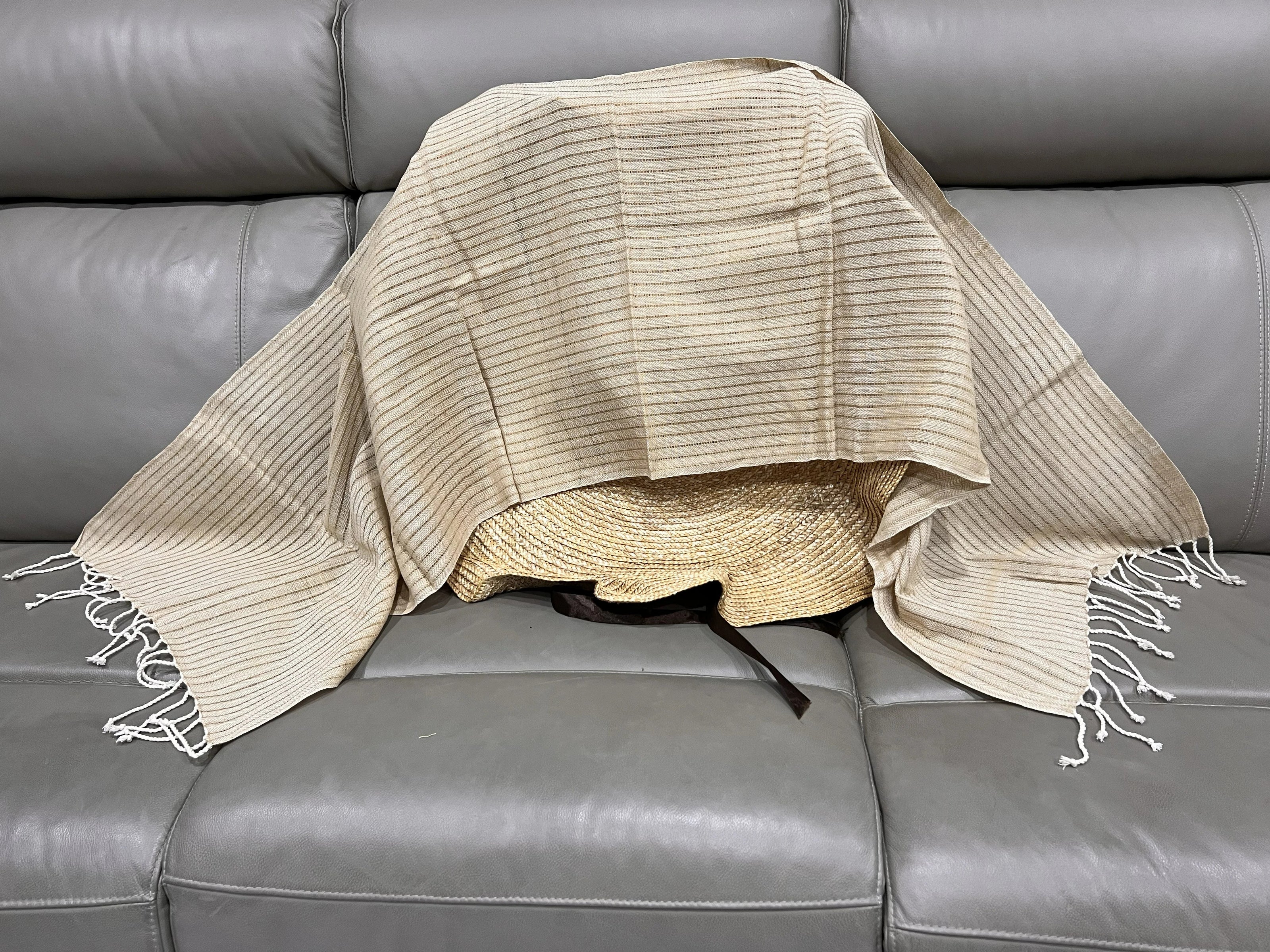Handwoven Natural Dyed 100% Cotton Shawl (21x72) In - Limited Edition, Sustainable, Comfortable and Luxurious, Style 16