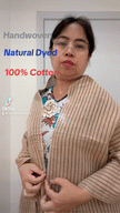 Handwoven Natural Dyed 100% Cotton Shawl (21x72) In - Limited Edition, Sustainable, Comfortable and Luxurious, Style 16
