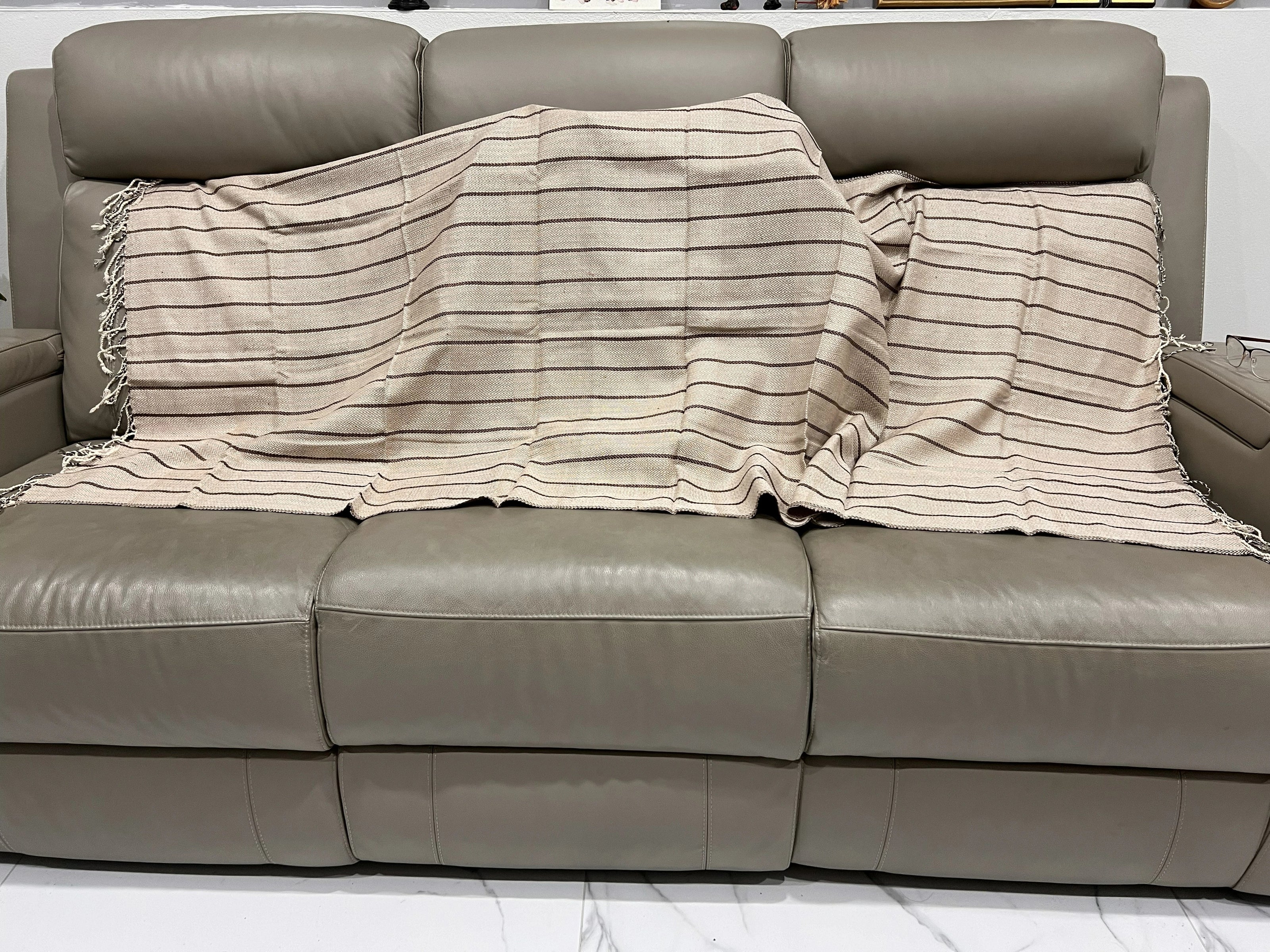 Handwoven Natural Dyed 100% Cotton Shawl (32x72) In - Limited Edition, Sustainable, Comfortable and Luxurious, Style 35